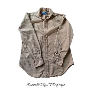 Polo Ralph Lauren plaid stanton long sleeve button down shirt size M free ship